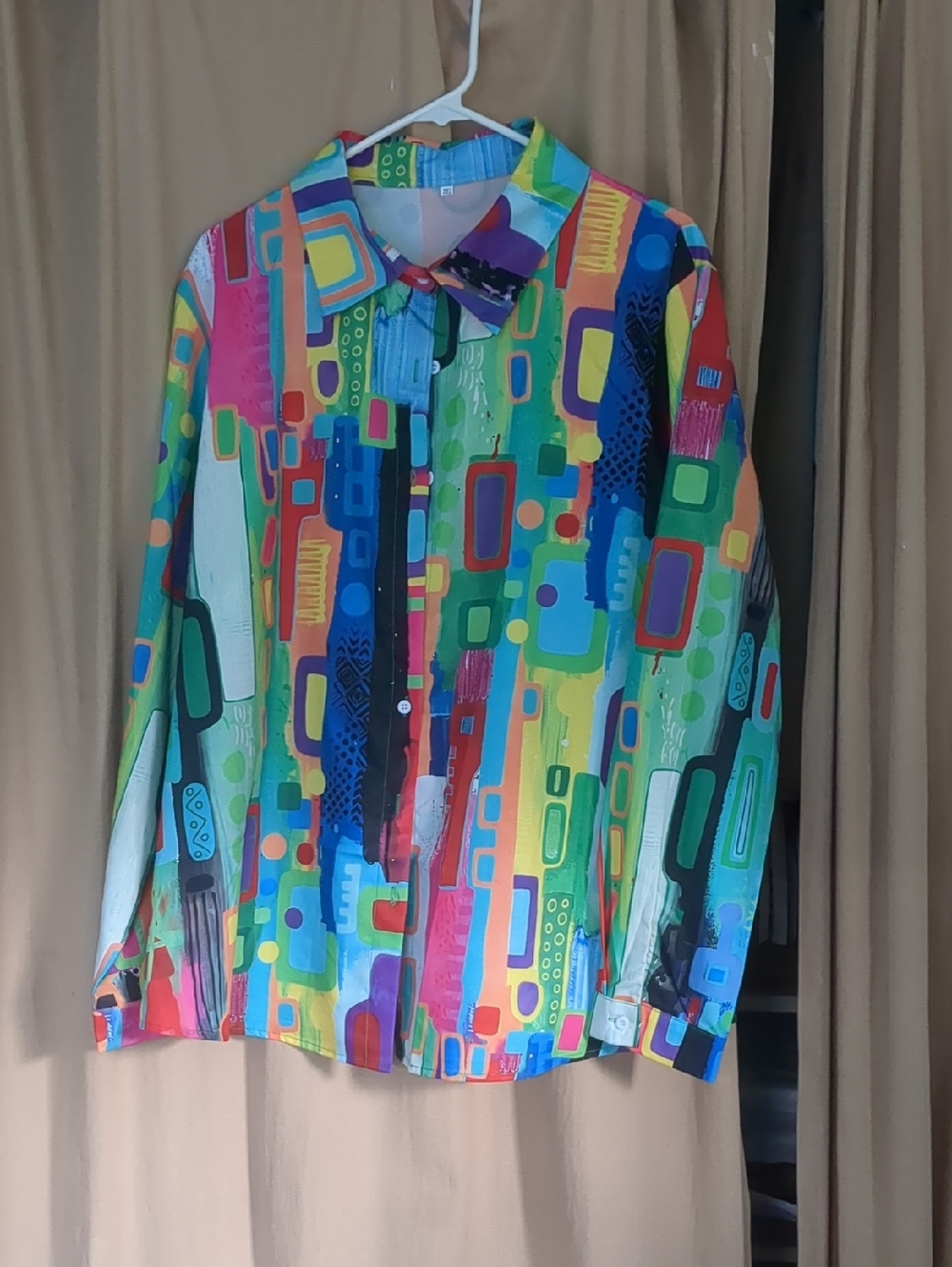 Colorful Geometric Button-Up Shirt